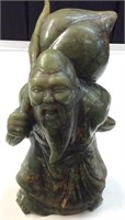 8’’H, 6lb  JADE STONE ORIENTAL SCULPTURE, MAN