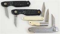 5 Folding Pocket Knives - 2 Flying Falcon & 3