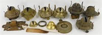 Vintage Group of Oil Lamp Burners/Parts - Cast