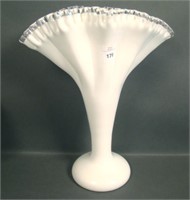 Large  Fenton Silver Crest Fan Vase