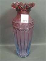 Fenton Mulberry Crimped Ruffled Vase
