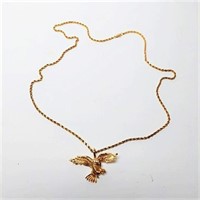 14kt Eagle Pendant on Rope Chain