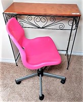 Plastic Hot Pink Office Chair
