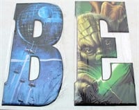Letters "B" & "E" Tin Wall Deco