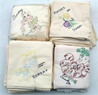 (4) Sets Embroidered Tea Towels