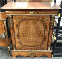 French Marble Top Console Cabinet