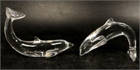 Baccarat Crystal Dolphin Figurines