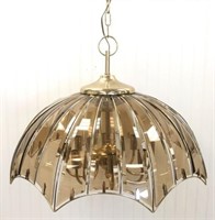 Pendant Light with Curved Beveled Glass Shade
