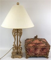 Decorative Box and Lamp with Shade