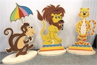 Vintage Wooden Animal Cutouts on Stands