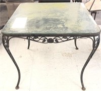 Metal Outdoor Dining Table with Glass Top