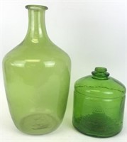 Decorative Green Bottles - 1 Vintage