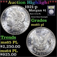 ***Auction Highlight*** 1921-p Morgan Dollar $1 Gr