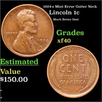 1924-s Lincoln Cent Mint Error Goiter Neck 1c Grad