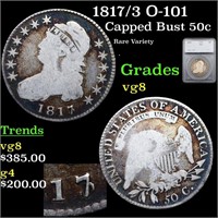 1817/3 Capped Bust Half Dollar O-101 50c Graded vg