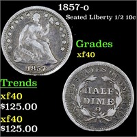 1857-o Seated Liberty Half Dime 1/2 10c Grades xf