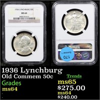 NGC 1936 Lynchburg Old Commem Half Dollar 50c Grad