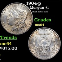 1904-p Morgan Dollar $1 Grades Choice Unc