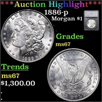 ***Auction Highlight*** 1886-p Morgan Dollar $1 Gr