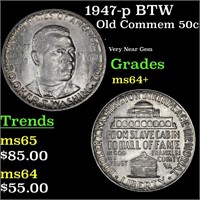1947-p BTW Old Commem Half Dollar 50c Grades Choic