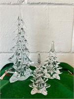 3 vintage glass Christmas trees