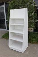 Rolling Wood Display Rack / Book Shelf