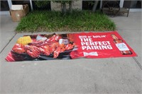 Large Budweiser & Crawfish Vinyl Ad Sign