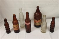 Lot of Antique Amber & Clear Bottles