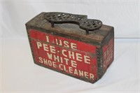 Antique Pee Chee White Shoe Shine Box