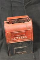 Antique Cast Iron Mail Box Stamp Dispenser