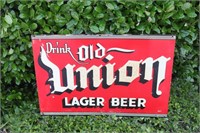 Vintage Union Lager Beer Metal Sign