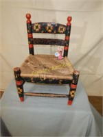 Old  Painted Childs ladderback Chair