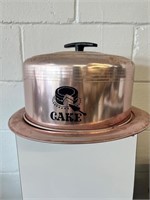 West Bend Pink Copper Color Cake Carrier