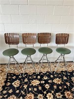 4 Vintage Mid Century Counter Height Chair stools