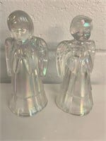 Fenton Iridescent Glass Angels boy & girl