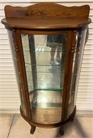 Curio Cabinet with 3 Glass Shelves - Wood
