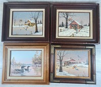 4 C. Carson Paintings - Ducks