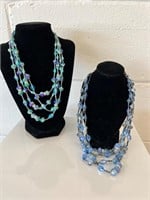 2 vintage multi-strand necklaces