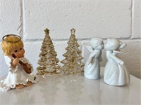Vintage Christmas trees and angels
