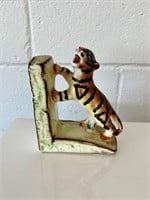 1 VTG Antique Bookend Ceramic Tiger Cat Japan