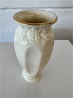 Lenox Ivory 24 k rim bud vase leaf pattern