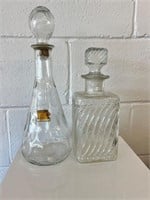 Lot of 2 vintage decanters