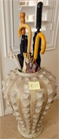 P - UMBRELLA  STAND W/ UMBRELLAS (K17)