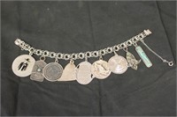 Old Sterling Silver Charm Bracelet
