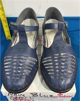 Reiker Navy Blue Pilot Leather Shoes Size 8 NIB
