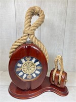 Vintage Wood /Rope Nautical Clock