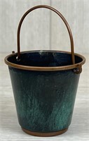 Vtg Hakishut Israel Miniture Brass Bucket 2" Tall