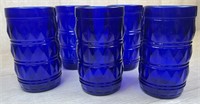 Set of 5 Cobalt Blue Juice Glasses- Francesinho