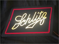 Working Schlitz Light-Up Sign - Plastic