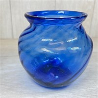 Cobalt Blue Handblown Vase 5" Tall